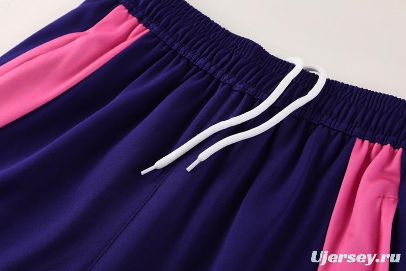 2025 Adidas Purple/Neon Green Half Zipper Jacket +Long Pants