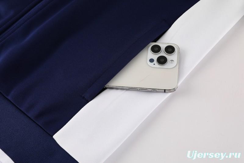 2025 Nike Grey/Navy Full Hoodie Zipper Jacket +Long Pants