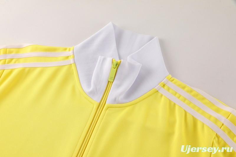 2025 Adidas Original Yellow Full Hoodie Zipper Jacket +Long Pants