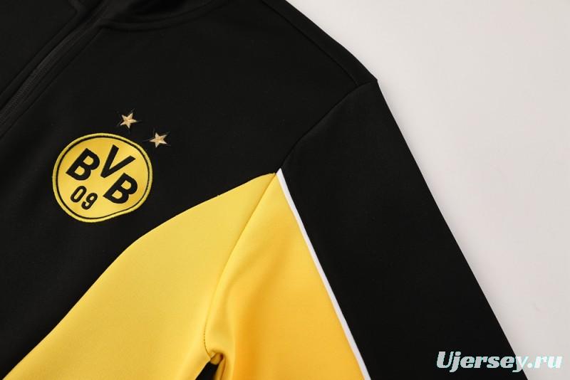 25/26 Borussia Dortmund Black/Yellow Full Zipper Jacket +Long Pants