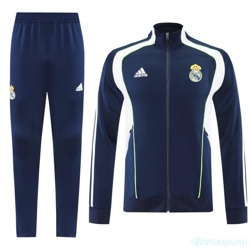 25/26 Real Madrid Navy/White Full Zipper Jacket +Long Pants