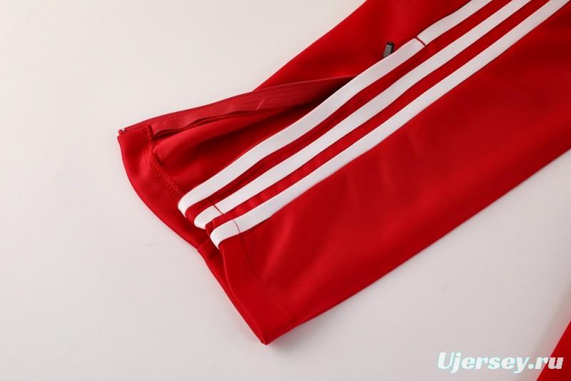 2025 Adidas Original Red Full Hoodie Zipper Jacket +Long Pants
