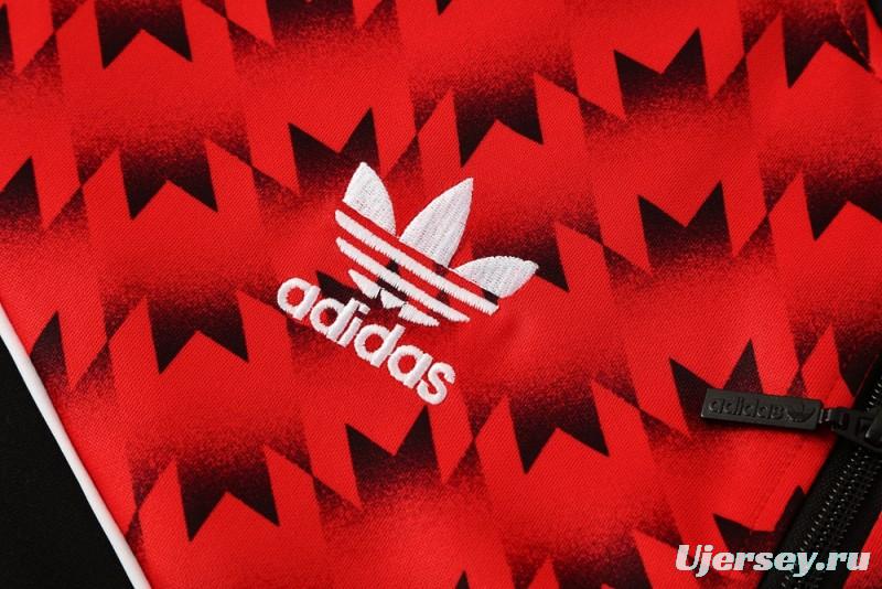 25/26 Manchester United Red/Black Full Zipper Jacket +Long Pants