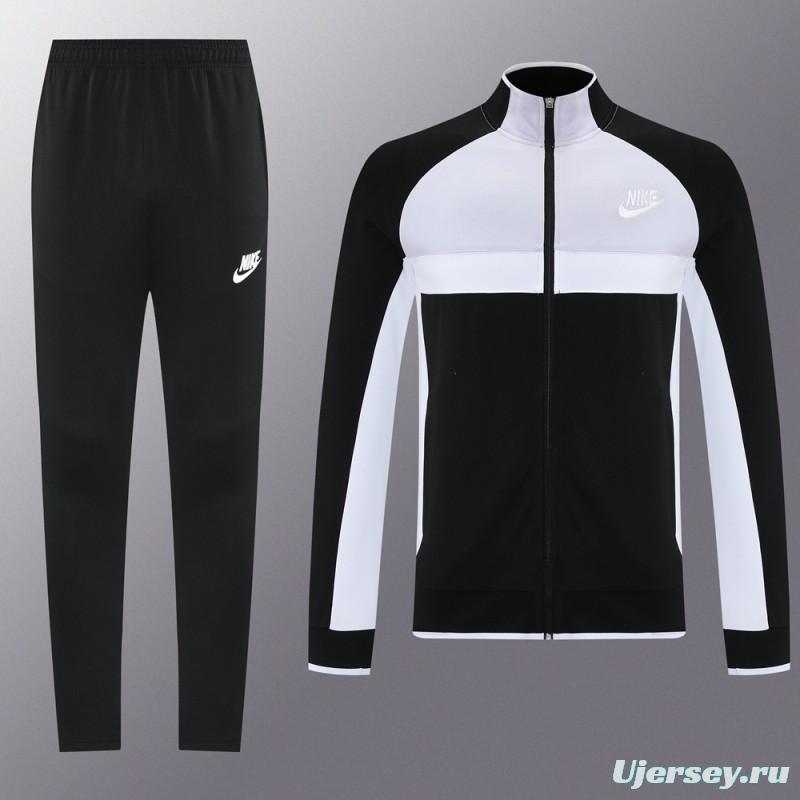 2025 Nike Grey/Black Full Hoodie Zipper Jacket +Long Pants