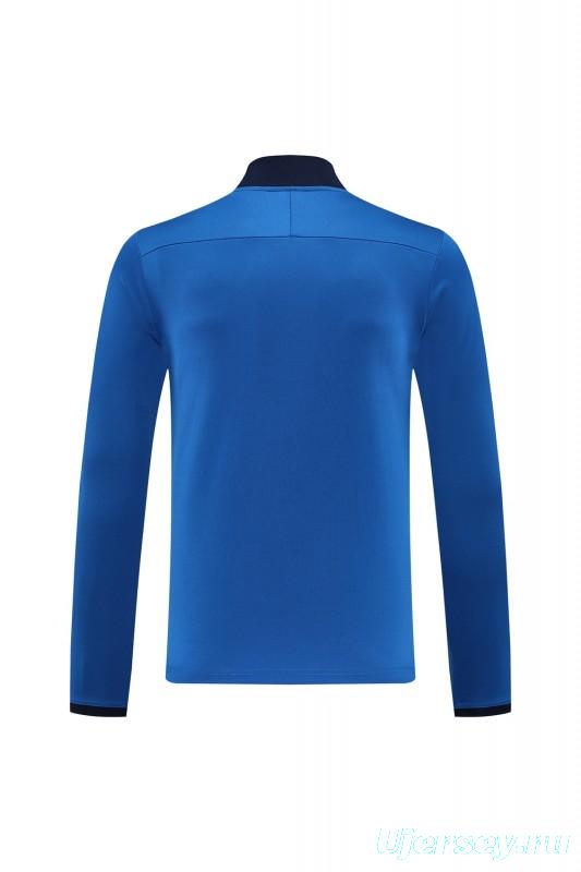 2025 Nike Blue Full Hoodie Zipper Jacket +Long Pants