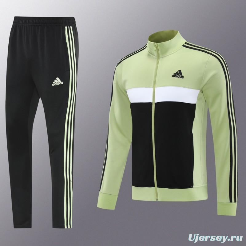 2025 Adidas Light Green/Black Full Zipper Jacket +Long Pants