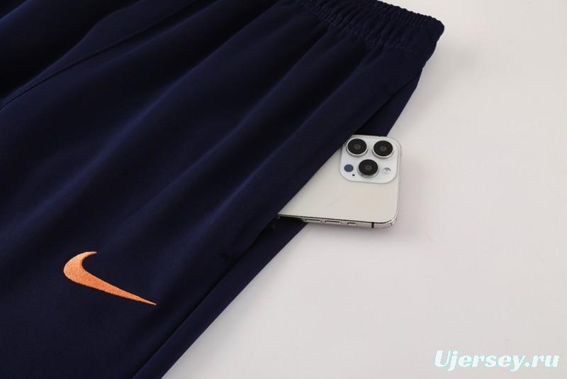 25/26 Barcelona Navy/Orange Full Zipper Jacket +Long Pants