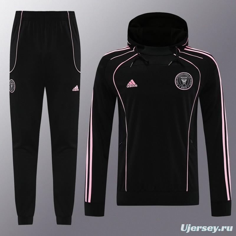 2025 Inter Miami Black Full Hoodie Zipper Jacket +Long Pants
