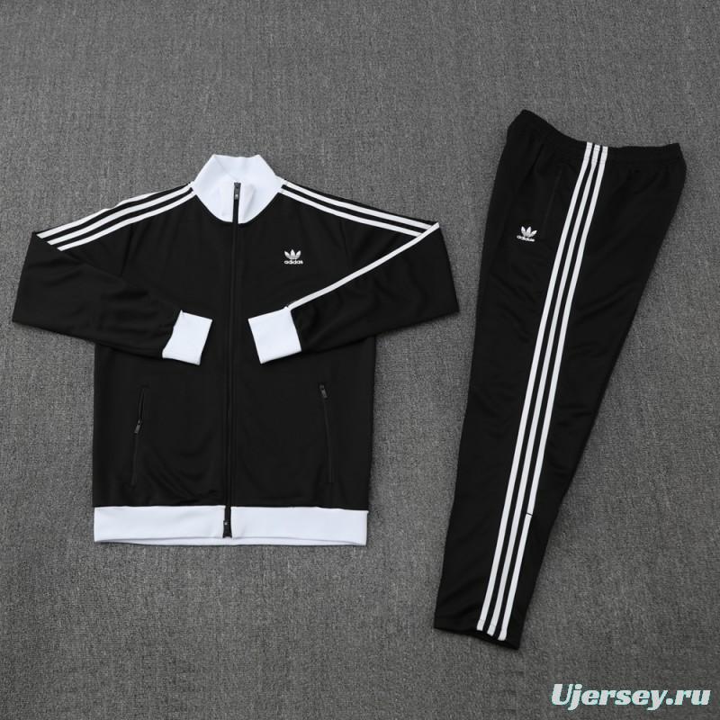 2025 Adidas Original Black Full Hoodie Zipper Jacket +Long Pants