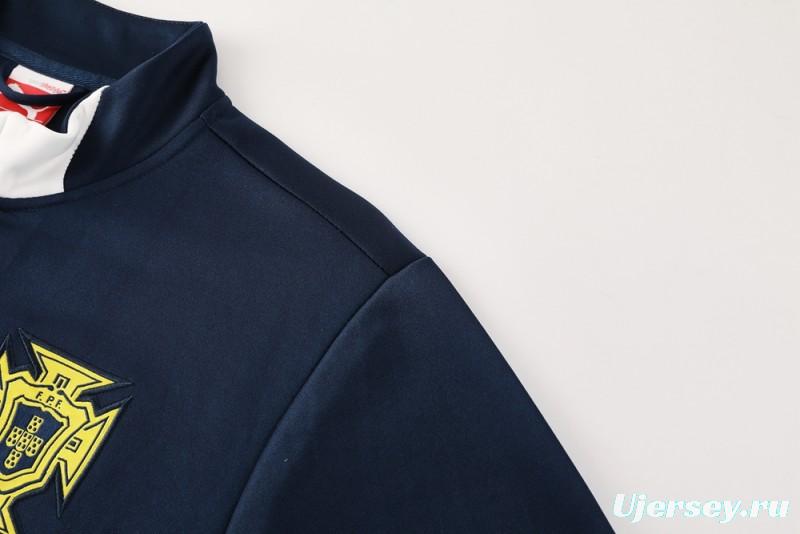 2025 Portugal Navy Full Zipper Jacket +Long Pants