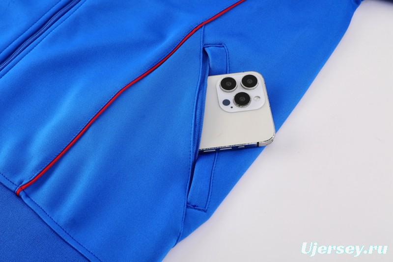 25/26 Manchester United Blue Full Zipper Jacket +Long Pants