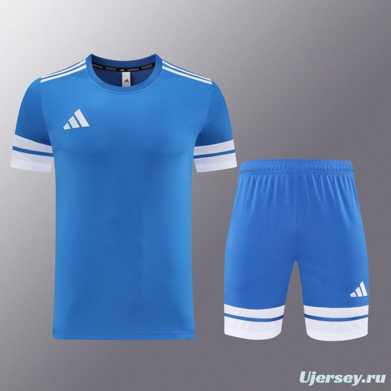 2025 Adidas Blue Short Sleeve Jersey+Shorts