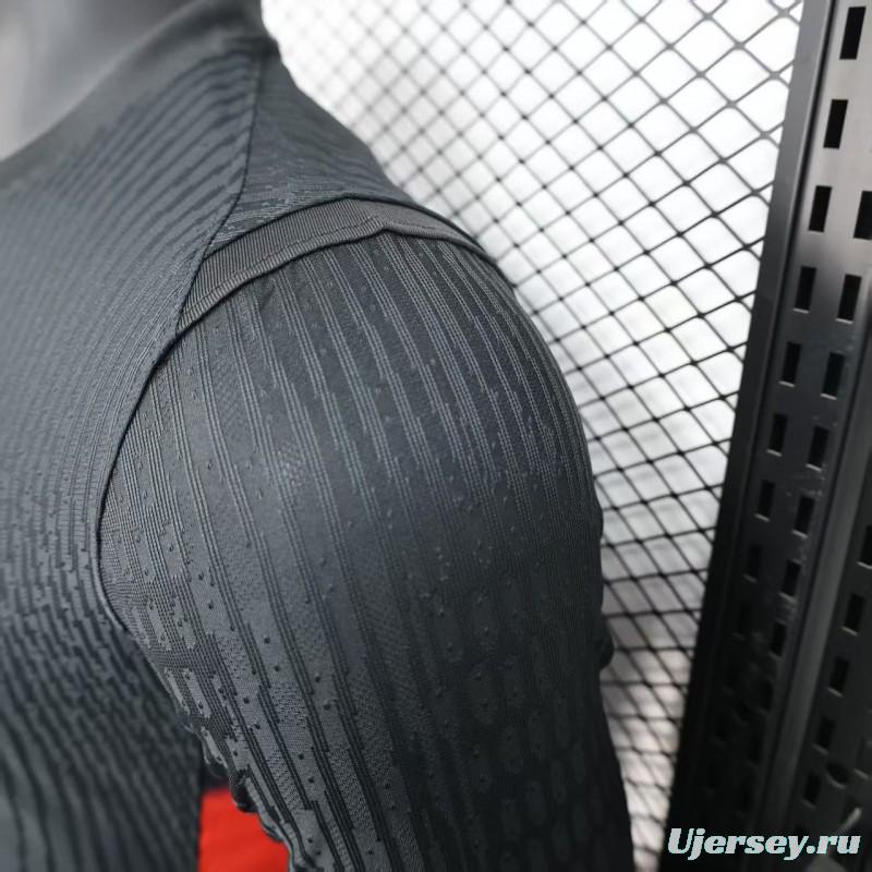 Player Version 2025 England Away Black Long Sleeve Jersey