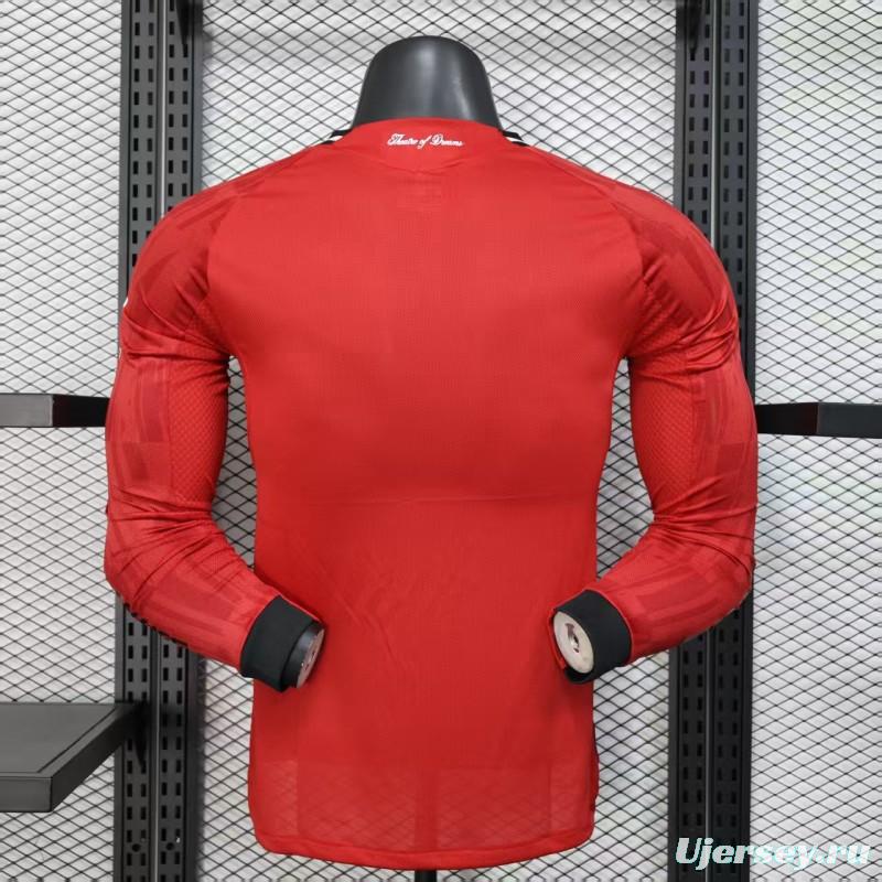 Player Version 25/26 Manchester United Long Sleeve Home Jersey