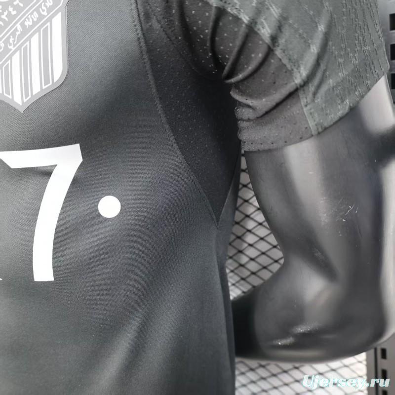 Player Version 25/26 Al-Ahli Black Champion Jersey With Silver Sponsor