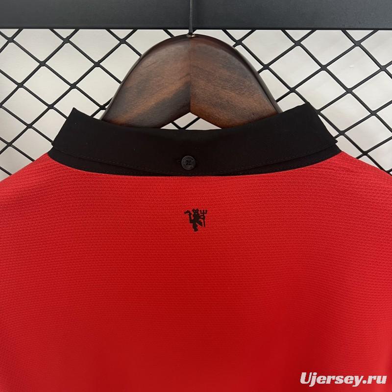 13/14 Retro Long Sleeve Manchester United Home Jersey