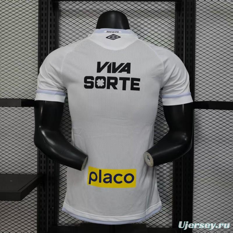 Player Version 25/26 Santos Home Jersey With Full Sponsors