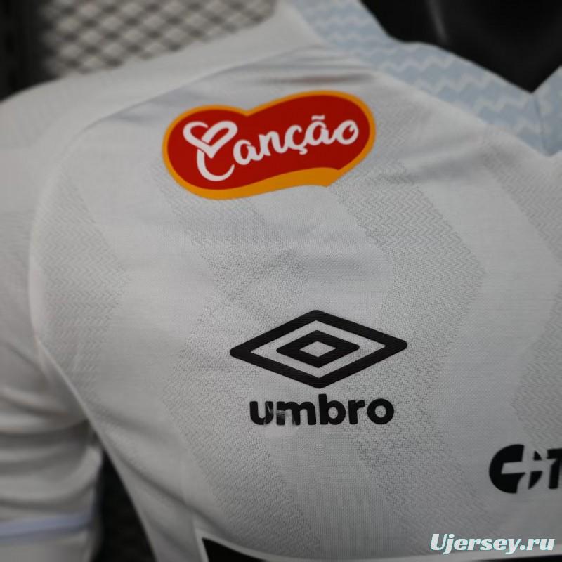 Player Version 25/26 Santos Home Jersey With Full Sponsors