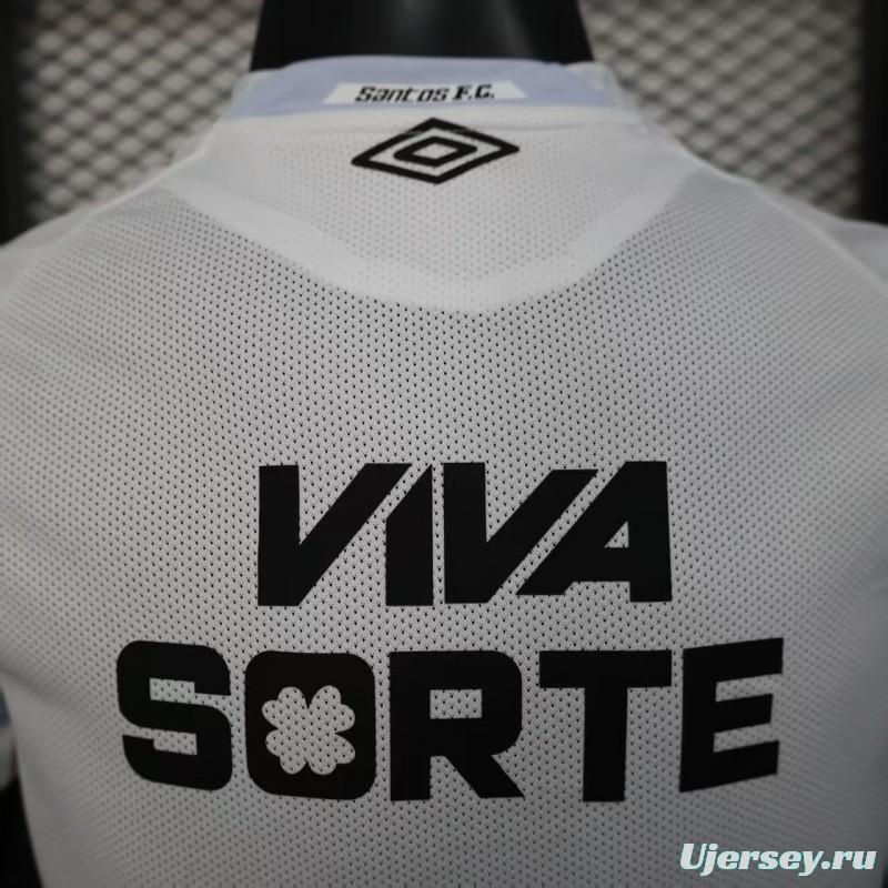 Player Version 25/26 Santos Home Jersey With Full Sponsors