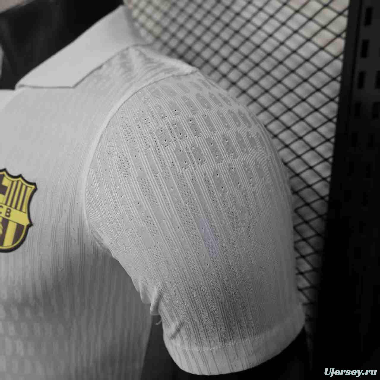 Player Version 25/26 FC Barcelona White Jersey With 304 Sponsor