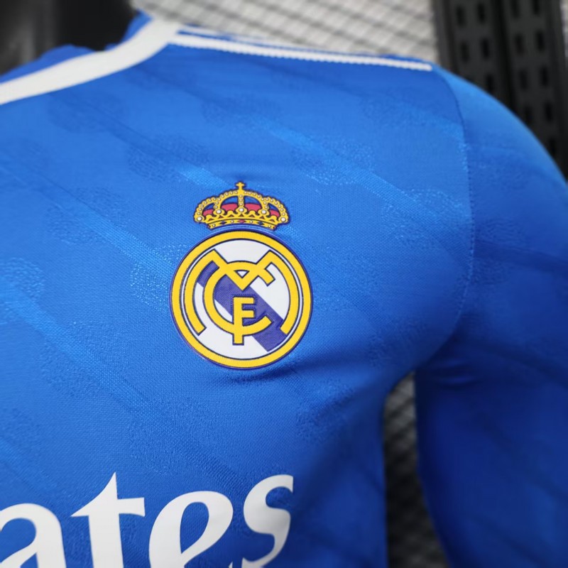 Player Version 25/26 Real Madrid Third Blue Long Sleeve Jersey