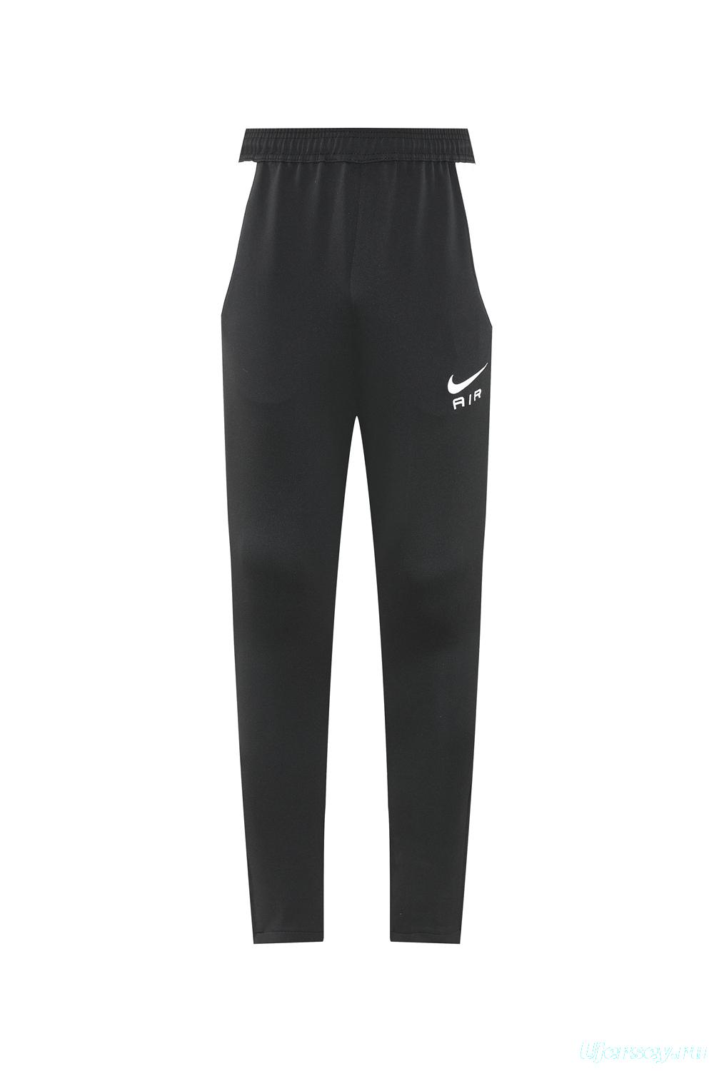 2025 Nike Air Black Tracksuit Set with Gray and White Accents Full Zipper Jacket + Long Pants