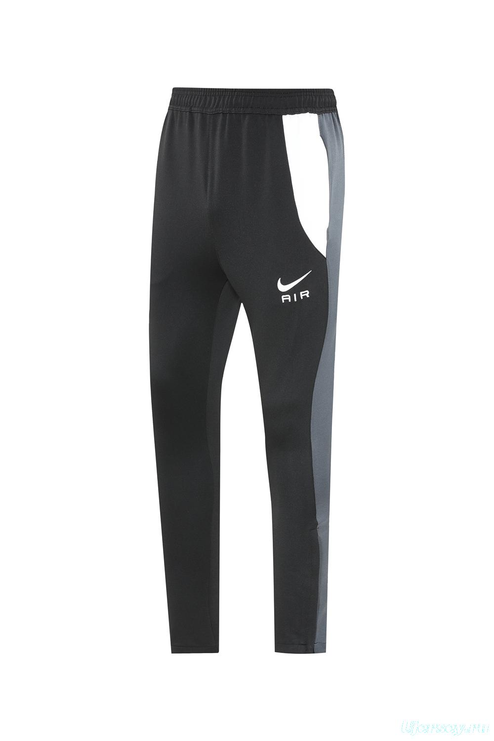 2025 Nike Air Black Tracksuit Set with Gray and White Accents Full Zipper Jacket + Long Pants