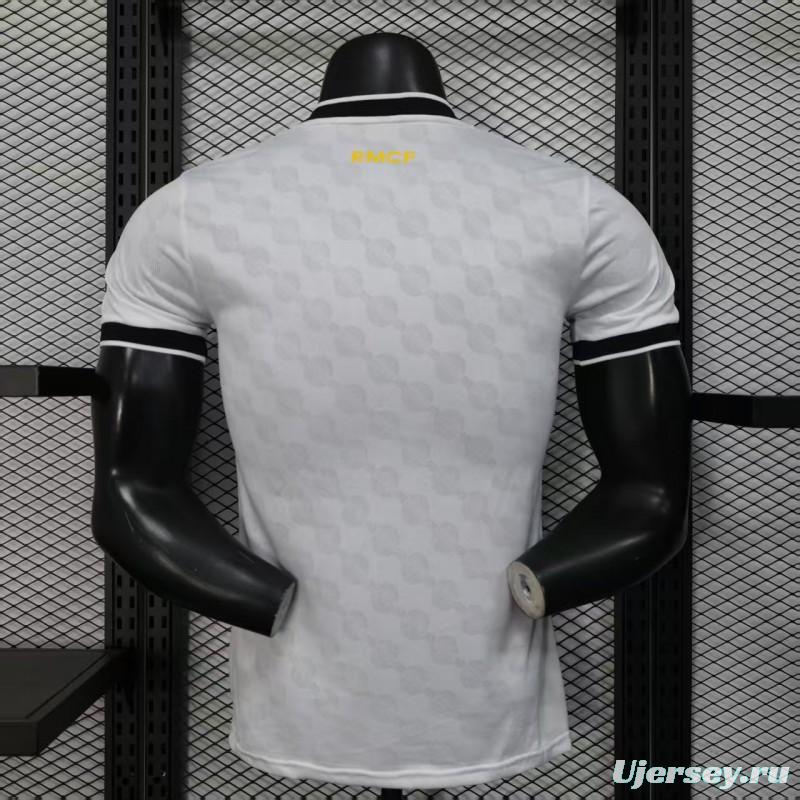 Player Version 25/26 Real Madrid White with Geometric Pattern Jersey