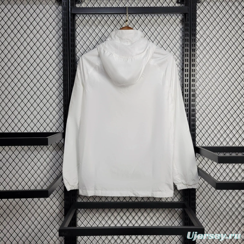 25/26 Real Madrid Jacket White Windbreaker