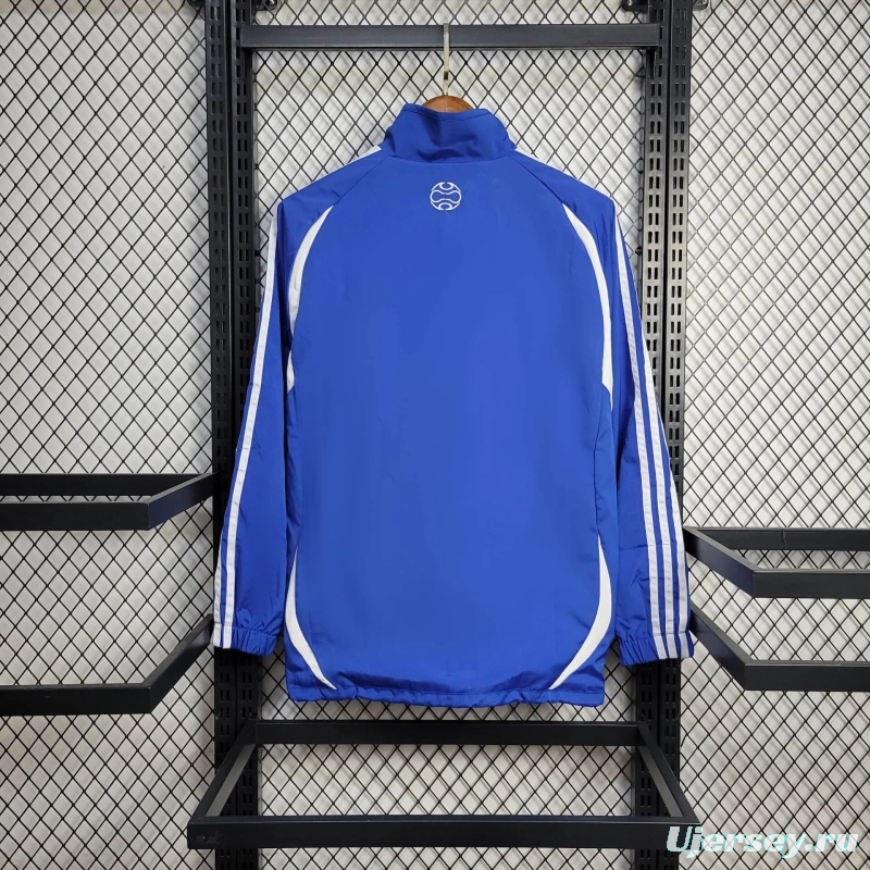 2025 Greece Jacket White/Blue Windbreaker