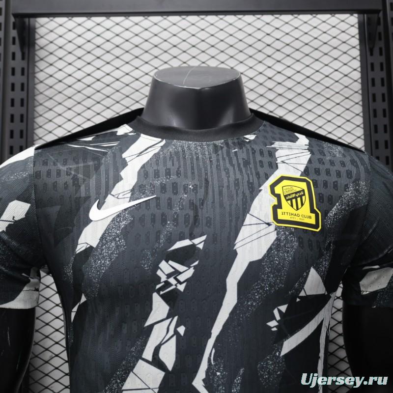 Player Version 25/26 FC 
Al-Ittihad Black with Abstract Camouflage Pattern Jersey