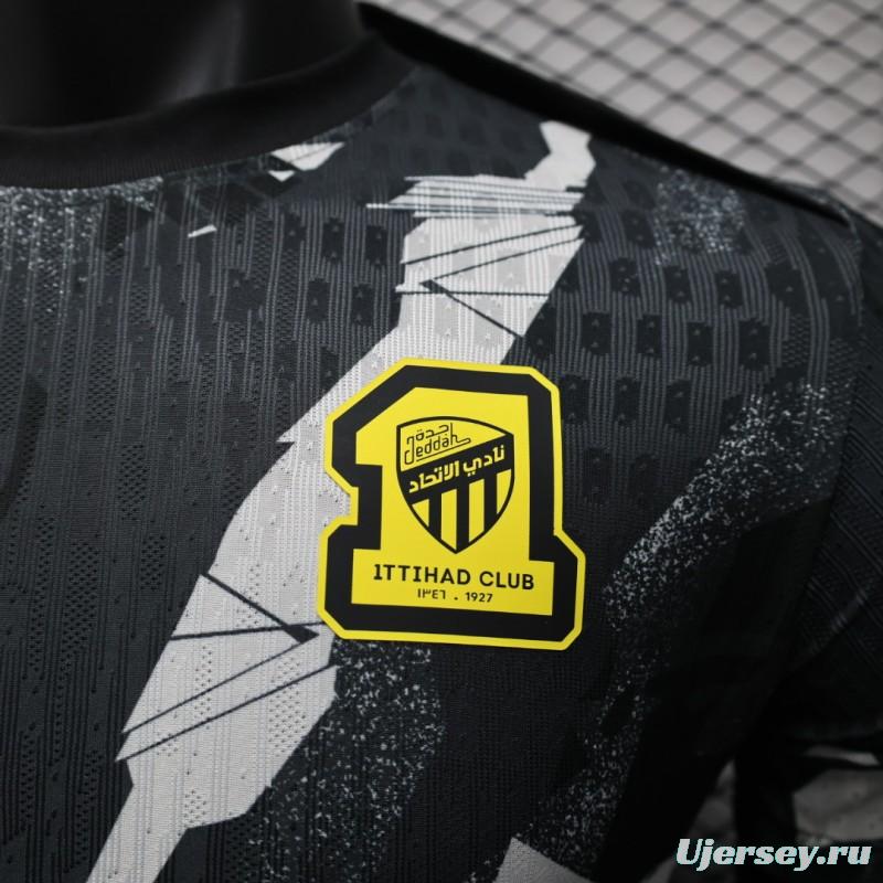Player Version 25/26 FC 
Al-Ittihad Black with Abstract Camouflage Pattern Jersey