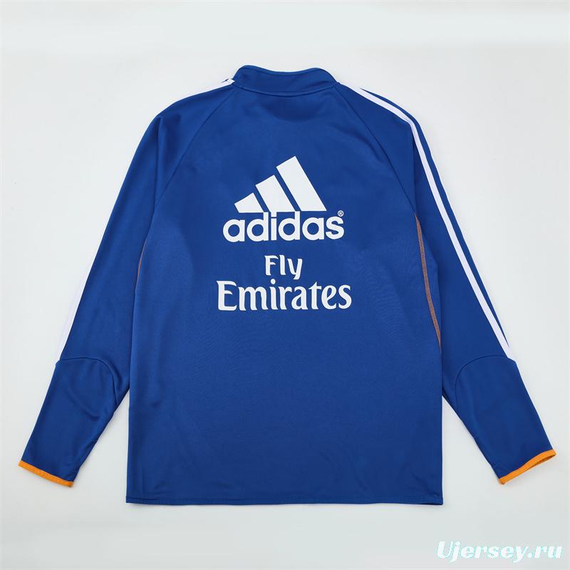 Retro 13/14 Real Madrid Color Blue Half Zipper Jacket
