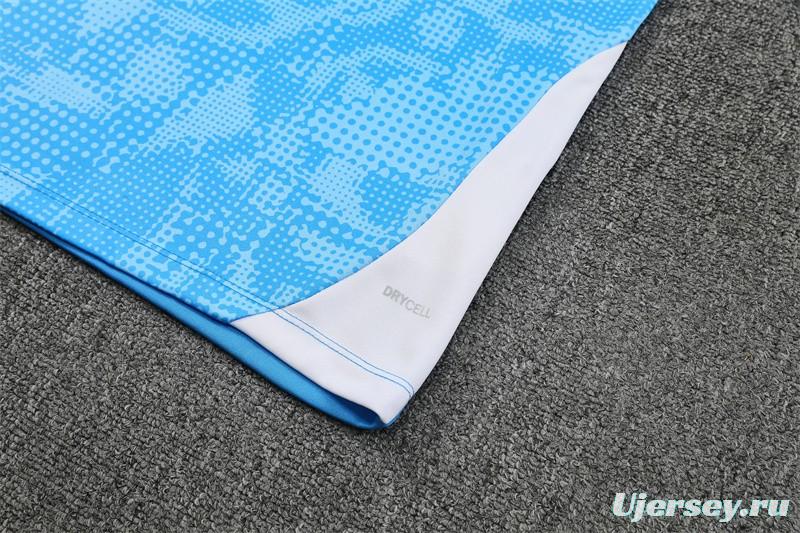 25/26 Manchester City Light Blue Camouflage Half Zipper Jacket+Long Pants