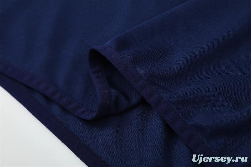 Retro 12/13 Real Madrid Royal Blue Half Zipper Jacket+Long Pants