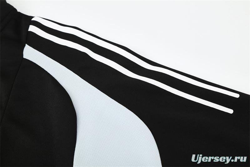 Retro 04/05 Real Madrid Black Half Zipper Jacket+Long Pants