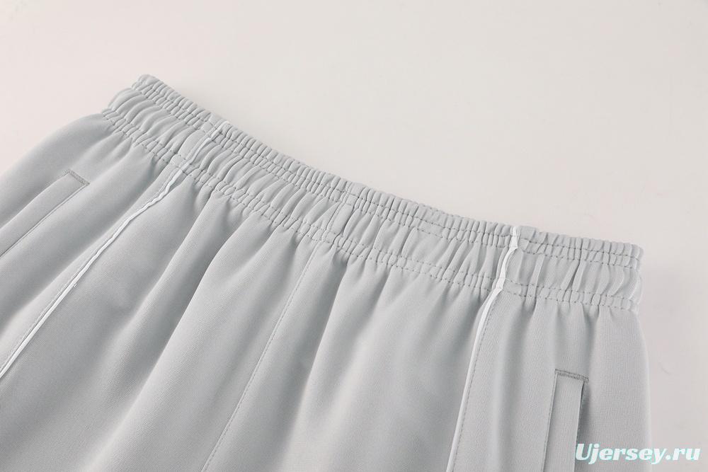 25/26 Real Madrid Grey Full Zipper Jacket + Long Pants