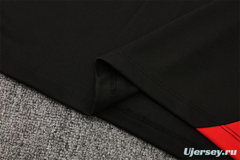 25/26 Portugal Black Half Zipper Jacket+Long Pants