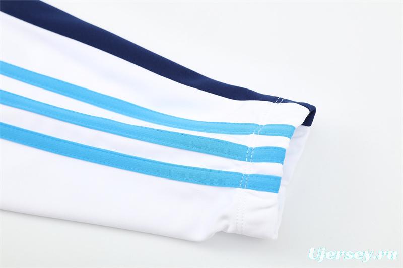 Retro 09/10 Real Madrid White Half Zipper Jacket+Long Pants