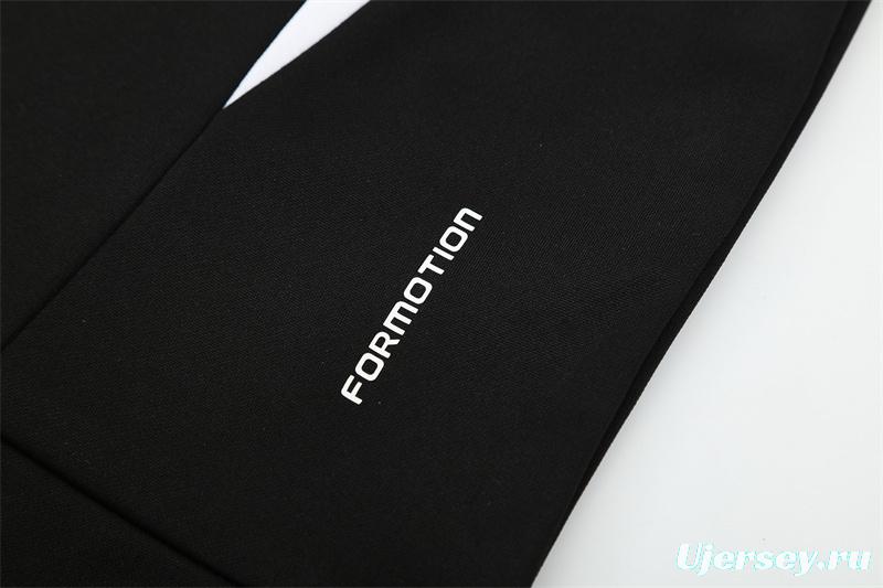 Retro 08/09 Real Madrid Black Half Zipper Jacket+Long Pants