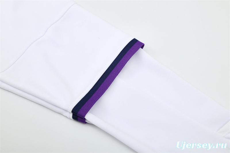 Retro 16/17 Real Madrid White Half Zipper Jacket