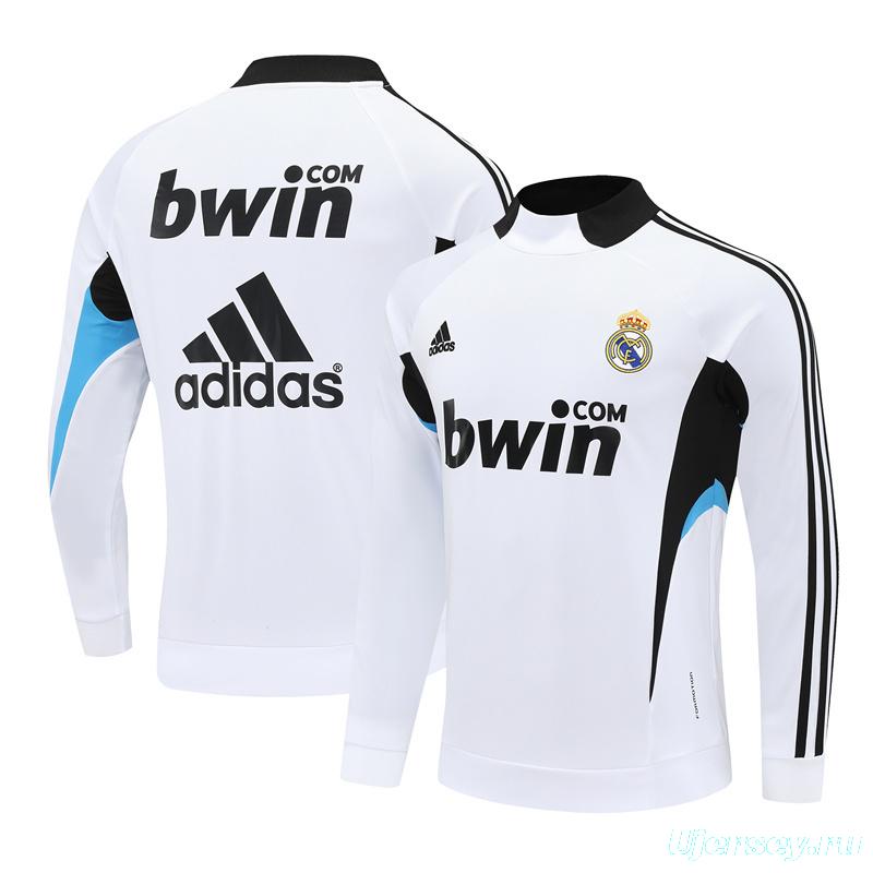 Retro 08/09 Real Madrid White Half Zipper Jacket
