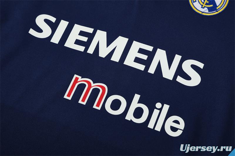 Retro 03/04 Real Madrid Royal Blue Half Zipper Jacket