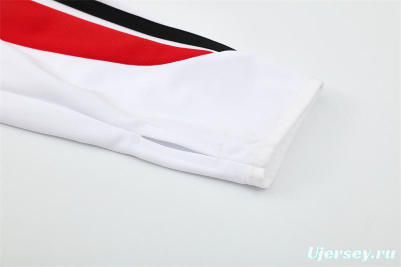 Retro 03/04 AC Milan White Half Zipper Jacket+Long Pants