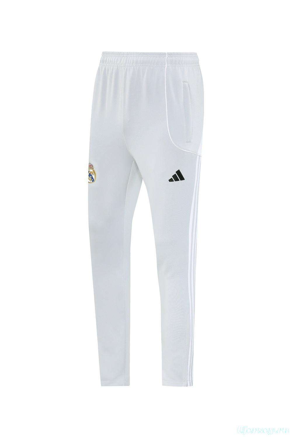 25/26 Real Madrid Grey Full Zipper Jacket + Long Pants