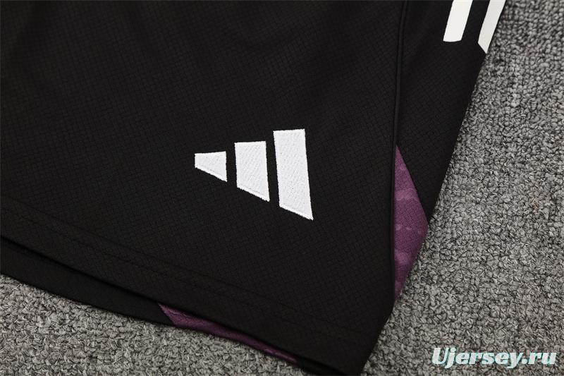 25/26 Manchester United White Purple Short Sleeve+Soccer Shorts