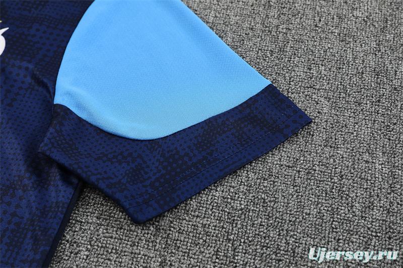 25/26 Olympique de Marseille Royal Blue Camouflage with XS Short Sleeve+Soccer Shorts