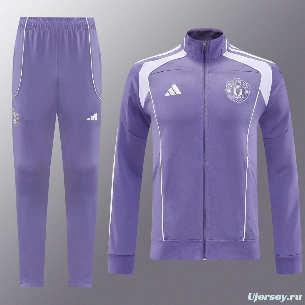 2025 Adidas Purple Full Zipper Jacket + Long Pants