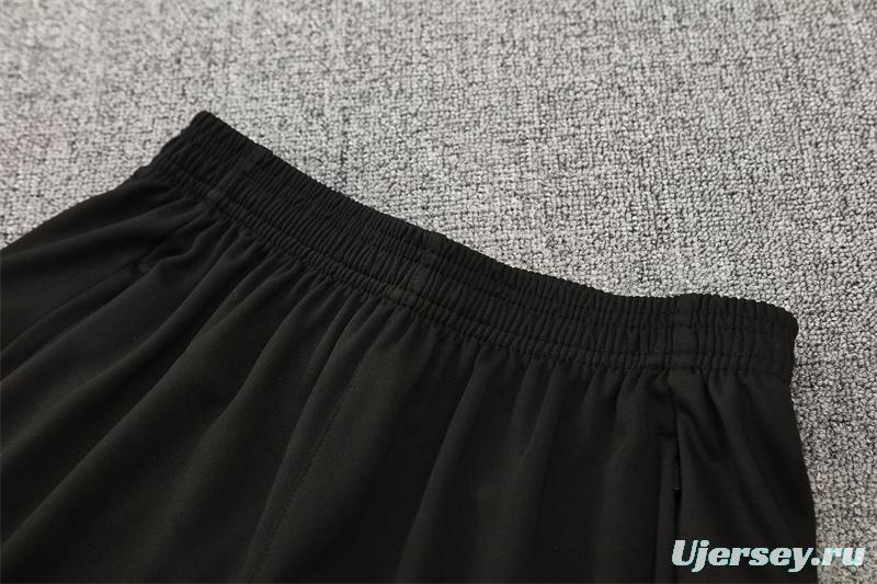 25/26 Portugal Black Half Zipper Jacket+Long Pants