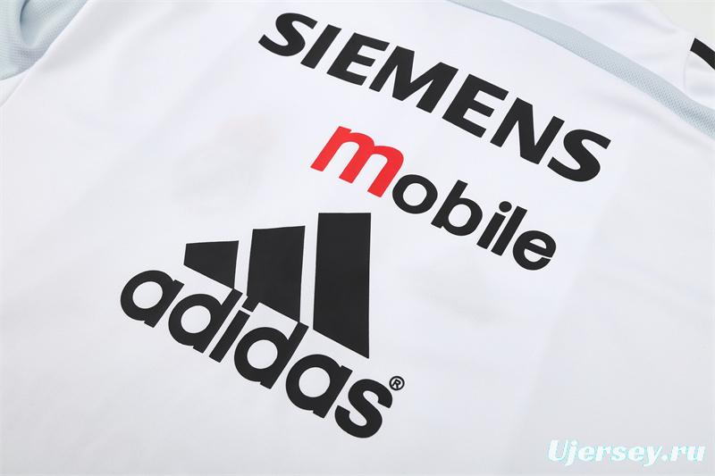 Retro 04/05 Real Madrid White Half Zipper Jacket